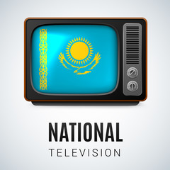 Round glossy icon of Kazakhstan