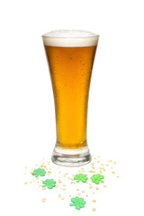 Beer In a Pilsner Glass with St. Patrick Day Theme