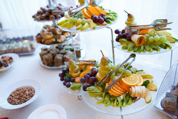 Fruit table for the celebration of the wedding