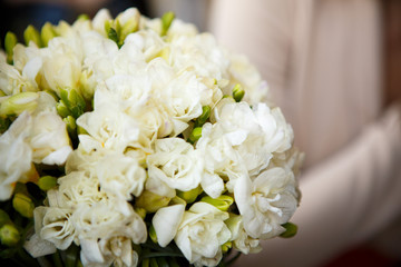 Bridal bouquet on wedding day