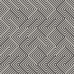 Maze Tangled Lines Contemporary Graphic. Vector Seamless Black and White Pattern.