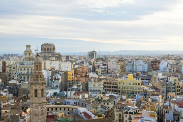 Valencia city aerial view from Metropolitan cathedral