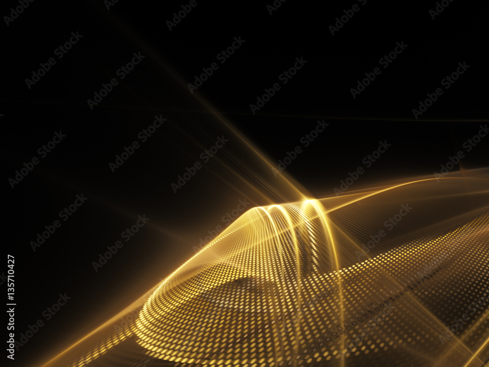 Aufkleber abstract background element. fractal graphics series. three-dimensional composition of glowing lines