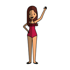 young woman with summer clothes vector illustration design