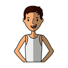 young man character with summer clothes vector illustration design