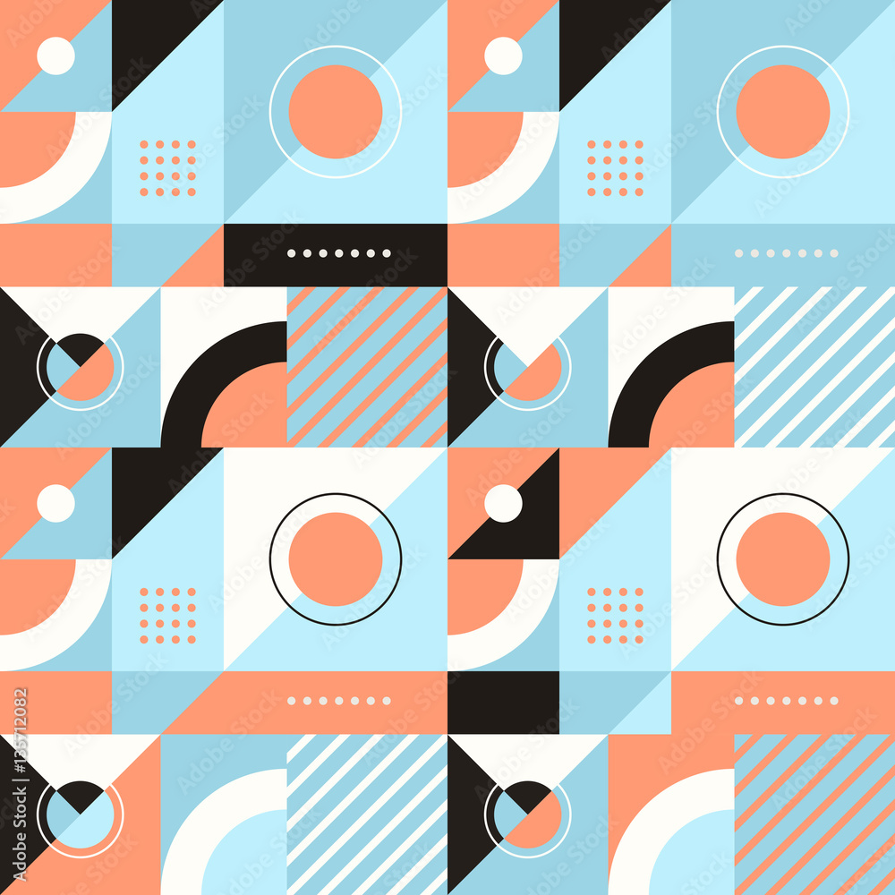 Aufkleber Vector abstract seamless pattern in trendy modern minimal style