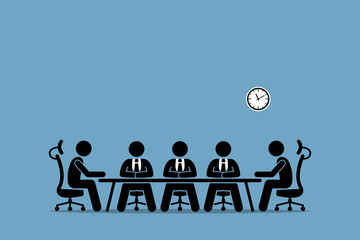 Brainstorming and discussion among businessman. Boardroom meeting with company professional directors and shareholders.
