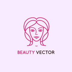 Vector logo design template in trendy linear style
