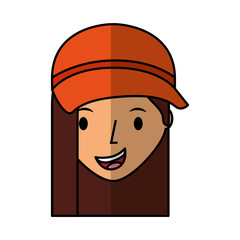 young woman avatar character vector illustration design
