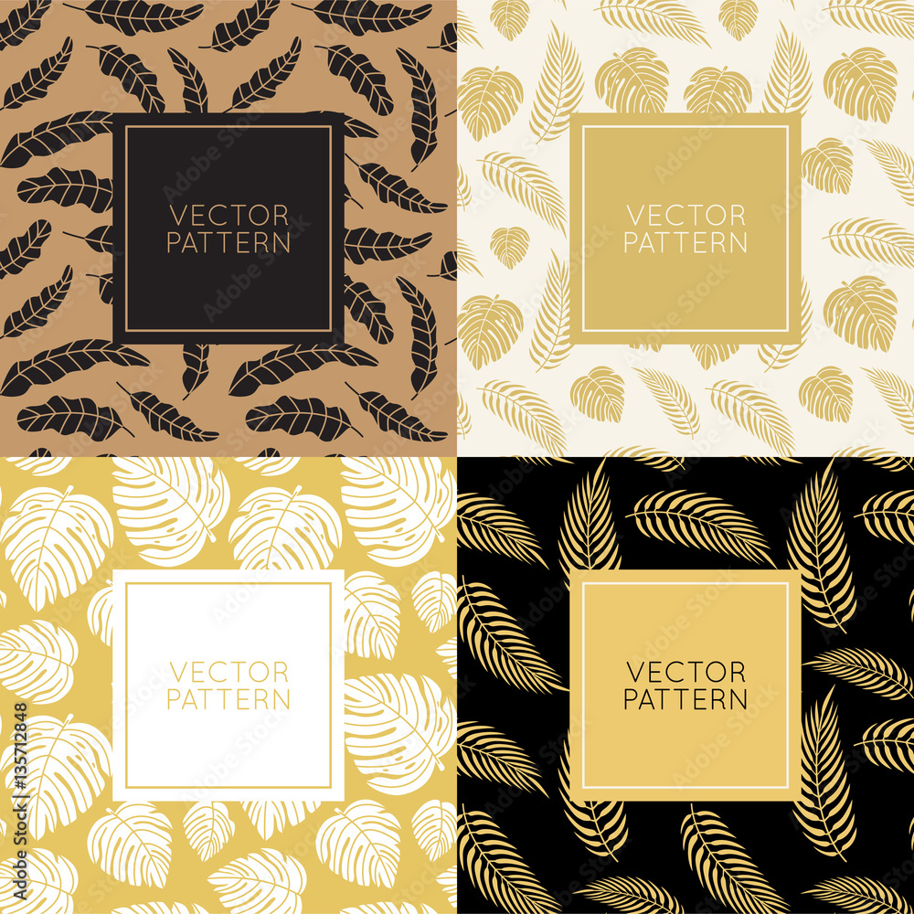 Poster Vector set of design elements for packaging and seamless pattern