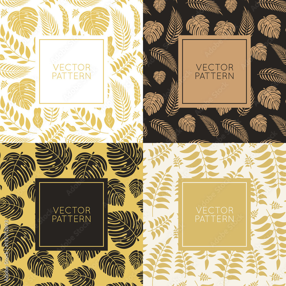 Poster Vector set of design elements for packaging and seamless pattern