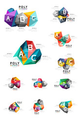 Moden low poly infographics template