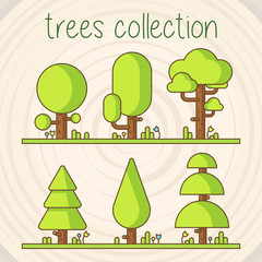 Trees Color Vector Selection - 135713684