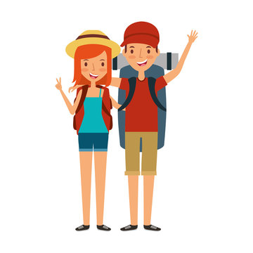 young people character with summer clothes vector illustration design