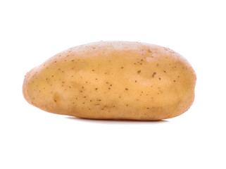 Single fresh potato isolated on white background