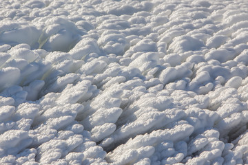 froze the lagoon Kalochori in northern Greece