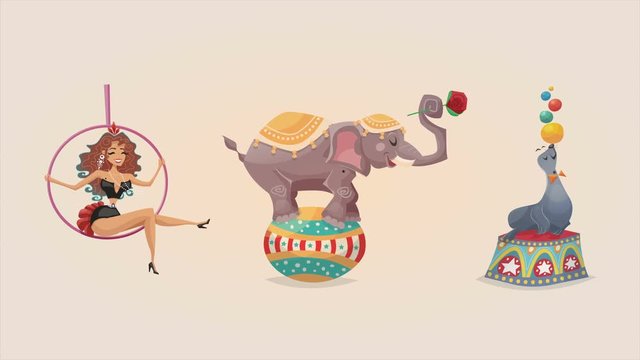 Circus video animation footage