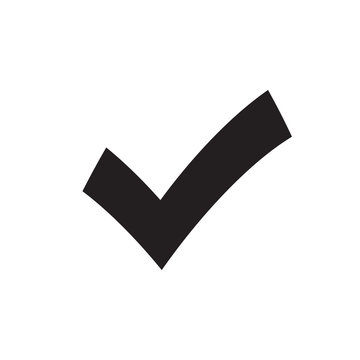 recommend clip art: Tick sign element. Black checkmark icon isolated on white background. Simple mark graphic design. OK button for vote, decision, web. Symbol of correct, check, approved. Vector illustration
