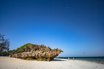 The love rock has the shape of animals, in the Watamu beach in K