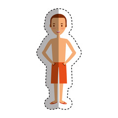 young man character with summer clothes vector illustration design