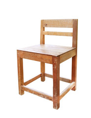 Wooden chair isolated on white background