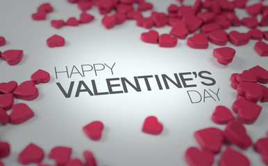 Happy Valentine's Day Red Love Candy 3D Rendering
