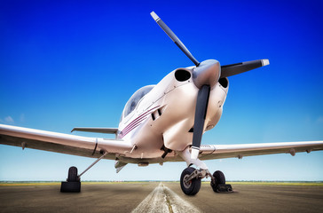 sports plane on a runway