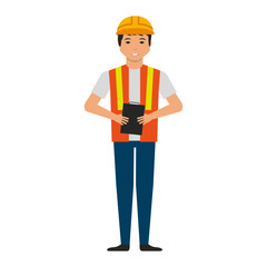 Construction professional avatar character vector illustration design