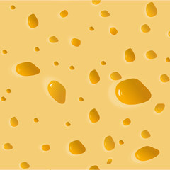 Yellow seamless dotted plastic background. Cheese background. Vector