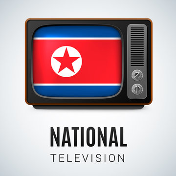 Round glossy icon of North Korea