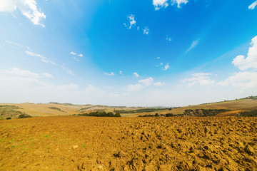 Brown field in Tuscany
