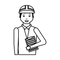 Construction professional avatar character vector illustration design