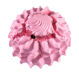 Pink meringue isolated on a white background