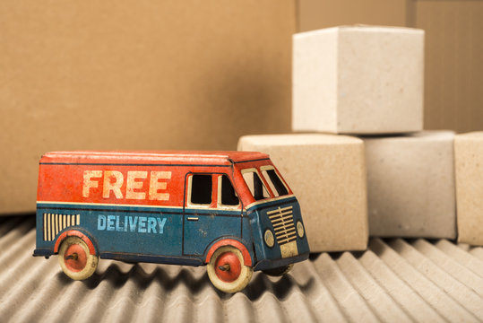Free delivery van, vintage toy truck