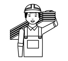 Construction professional avatar character vector illustration design