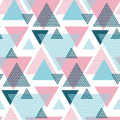 Pink and blue elegant creative repeatable motif with triangles f