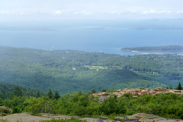 Naklejka premium Acadia National Park is home to breathtaking natural landscapes that teem with diverse variety of fauna and flora, as well as Cadillac Mountain - tallest mountain on U.S. Atlantic coast 