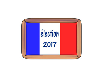 élection présidentielle sur ardoise tricolore