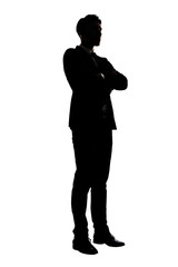 silhouette of businessman