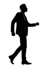 silhouette of businessman walk