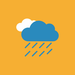 Cloud, Cloudy Isolated Flat Web Mobile Icon / Vector / Sign / Symbol / Button / Element / Silhouette