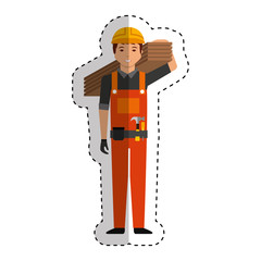 Construction professional avatar character vector illustration design