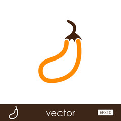 Eggplant outline icon. Vegetable vector