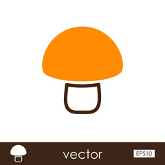 Mushroom outline icon. Vegetable vector
