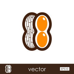 Fototapeta premium Peanut outline icon. Vegetable vector