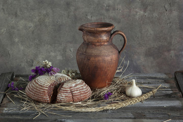 bread & jug with milk
