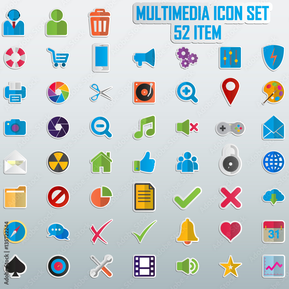 Aufkleber a set of colored icons for social networks and mobile applications. signs and symbols for website de