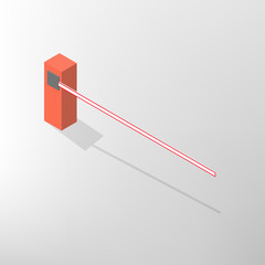 Barrier isometric, vector illustration.