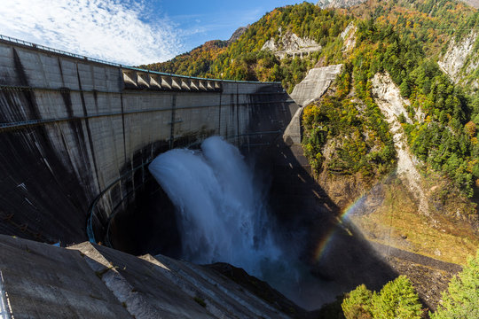 Kurobe Dam and rainbow