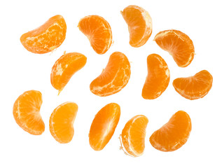 Ripe Juicy Tangerine Slices Isolated